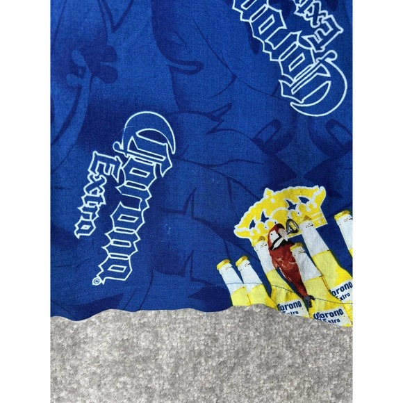 Corona Extra Hawaiian Button Up Shirt Mens XL Blue‎ Short Sleeve Rayon - Picture 7 of 7